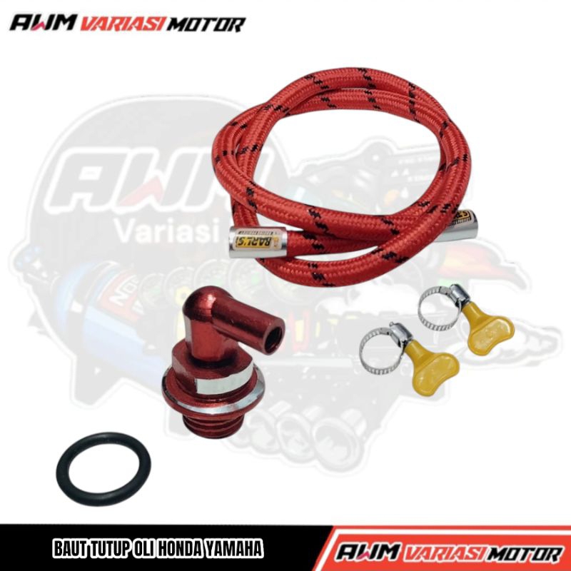Tutup Oli Mesin Variasi Beat Supra X CRF Mio Jupiter Set Selang Hawa FPR Merah