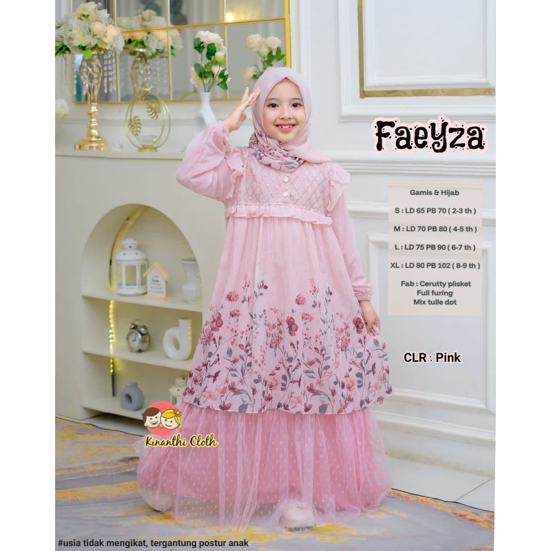 Gamis anak premium FAEYZA usia 2-10 tahun by Kinanthi Cloth
