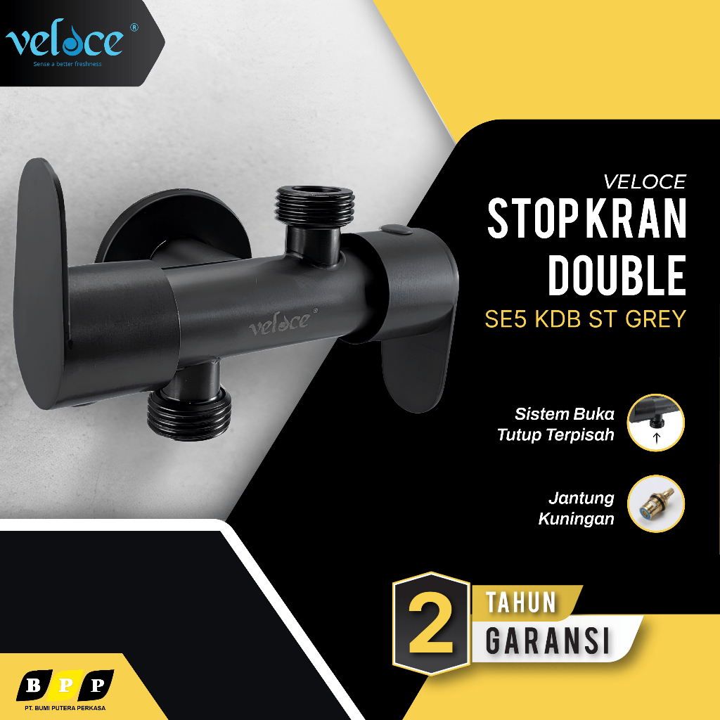 KRAN SHOWER Kamar Mandi Double Stainless Drat 1/2  VELOCE | STOP KRAN Double Shower & Closet 2096