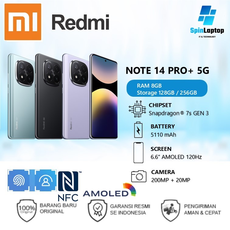 Xiaomi Redmi note 14 Pro Plus 5G 12GB 512GB Amoled 120Hz NFC Segel Box Resmi