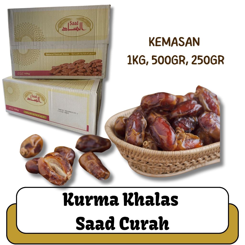 

OLEH OLEH HAJI DAN UMROH KURMA KHALAS SAAD CURAH I KURMA KHOLAS BASAH FROM ABU DHABI I KURMA SAAD