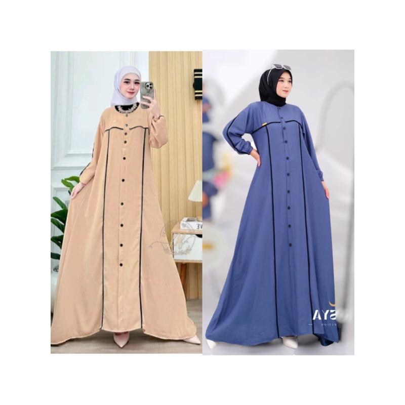Gamis Lebaran 2025 Viral Terbaru Gamis Swaroski Crinkle Gamis Crinkle Full Kancing Jumbo