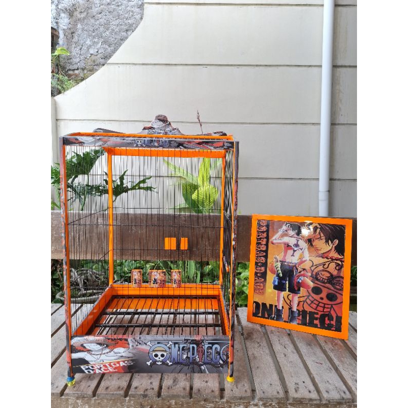 Sangkar Kotak Burung Kenari Decal Water Slide Gambar One Piece