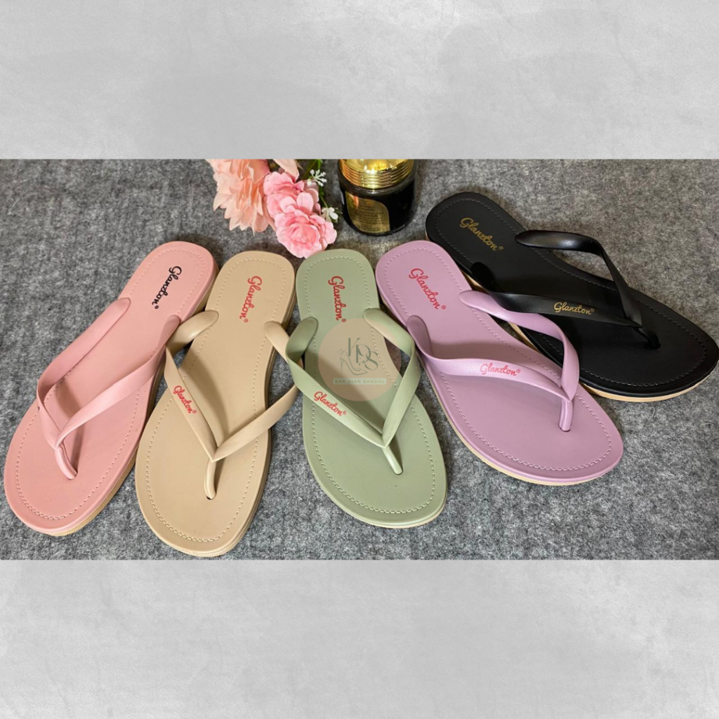 Glanzton JLT-L1819 Sandal Jelly Jepit Karet Wanita Dewasa/ Sendal Flat Summer Anti Slip Cewek/ Sanda