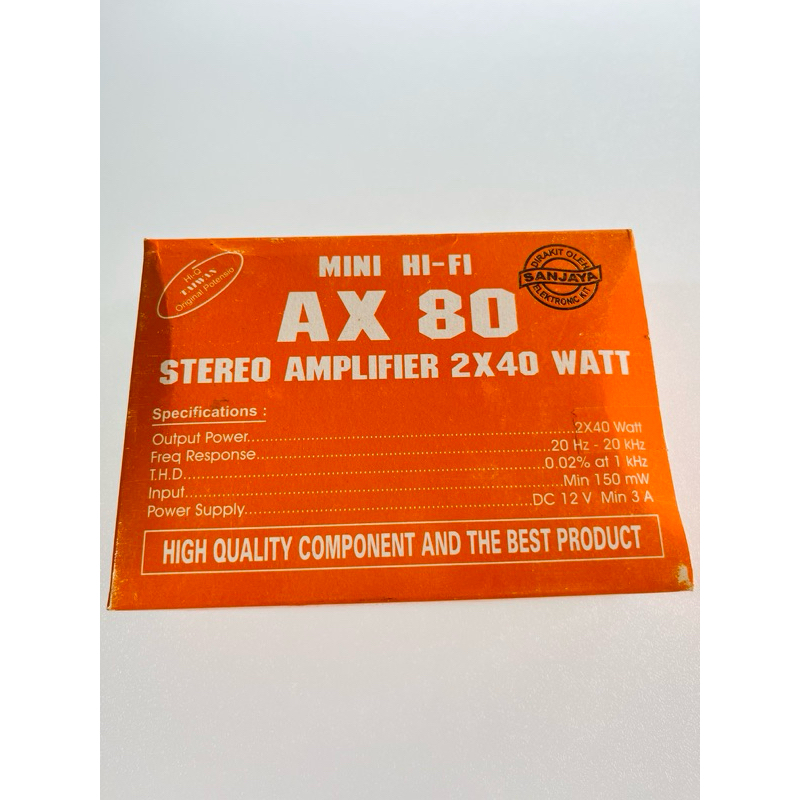 Kit Kitt Power Amplifier 2 x 40 Watt Stereo AX 80