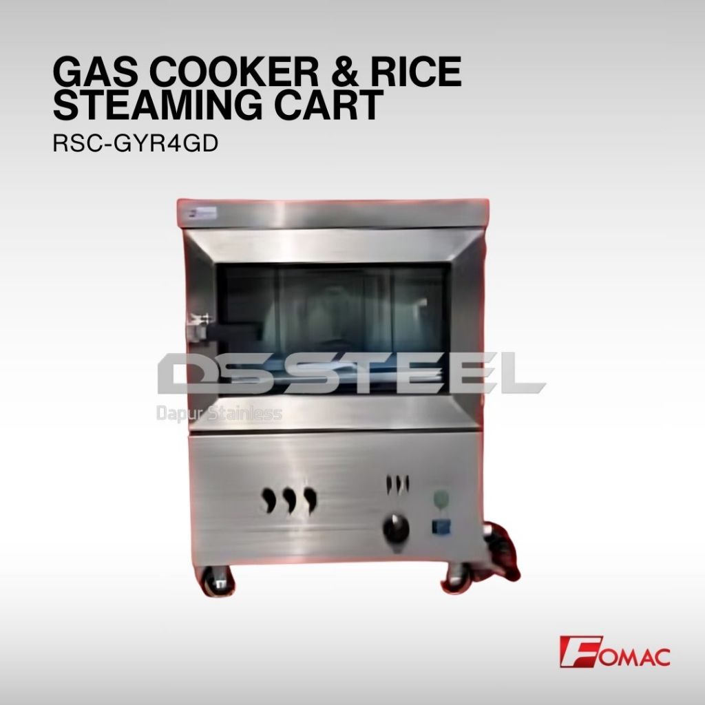 Fomac Rice Steaming Cart RSC-GYR4GD ( 4 Susun ) / Mesin Pemasak Nasi / Rice Cooker FOMAC RSC GYR4GD