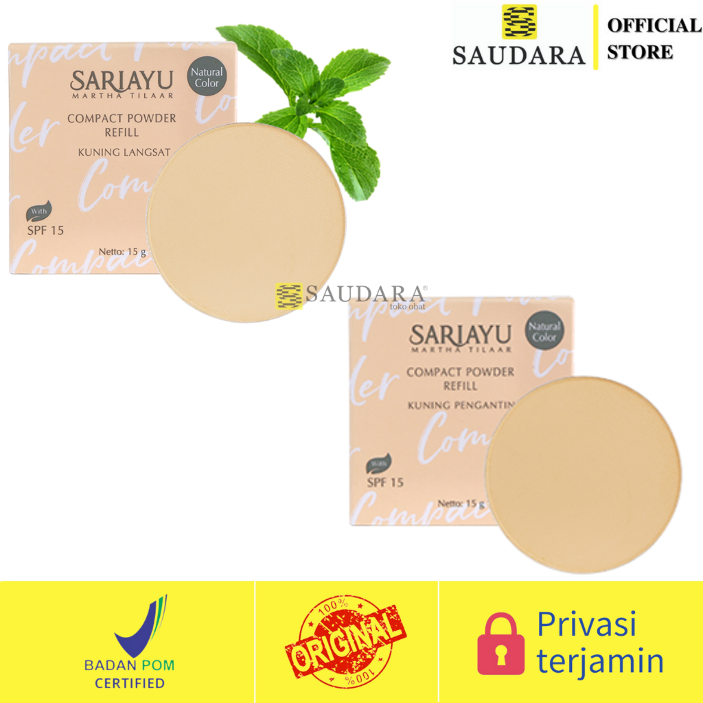 Sariayu Compact Powder SPF 15 Kuning Langsat, Kuning Pengantin - SariAyu Bedak Padat