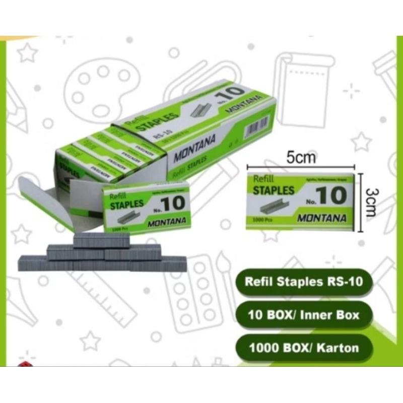 

Isi Staples 1000pcs Ukuran 10