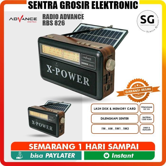 Advance RBS 826 Speaker Radio Bluetooth Panel Surya Charger Matahari