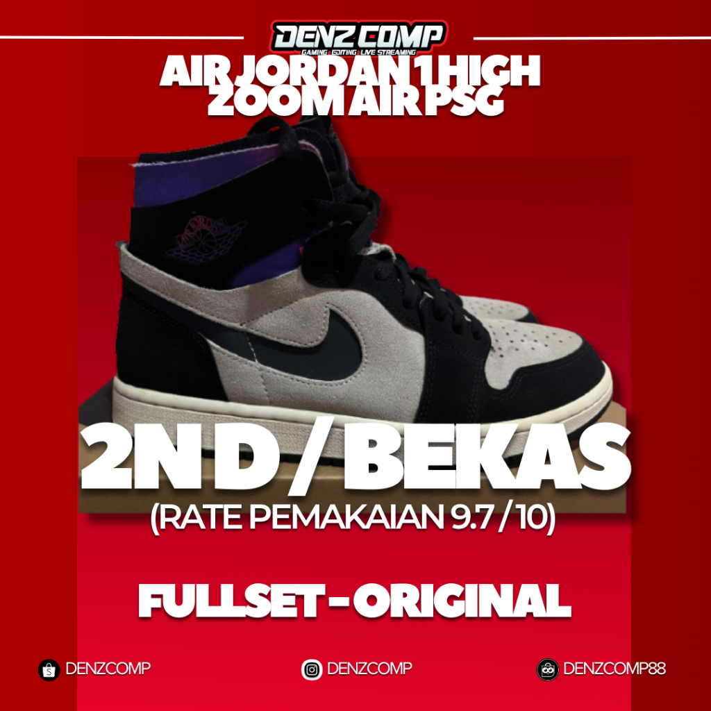 AIR JORDAN 1 HIGH ZOOM AIR PSG 100% Authentic / 2ND / 44EU / FULLSET
