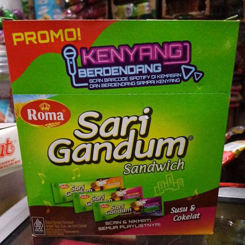 

Roma Sandwitch Sari Gandum Cokelat 1 box isi 12 pcs