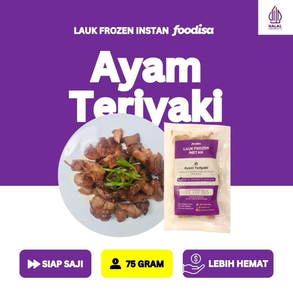 

FOODISA - Ayam Teriyaki (75 Gram) - Lauk Frozen Instant Praktis Siap Saji