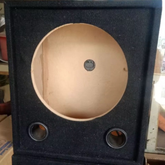 box subwoofer 12 inchi bungkus karpet partikel model kotak box speaker terminal lubang angin
