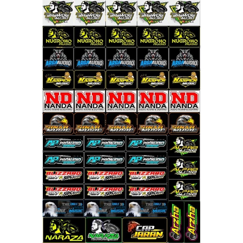 

STIKER SOUND MINIATUR CAMPUR ISI 53 PCS BAHAN VYNIL(ANTI AIR) 1 LEMBAR UKURAN 30X45