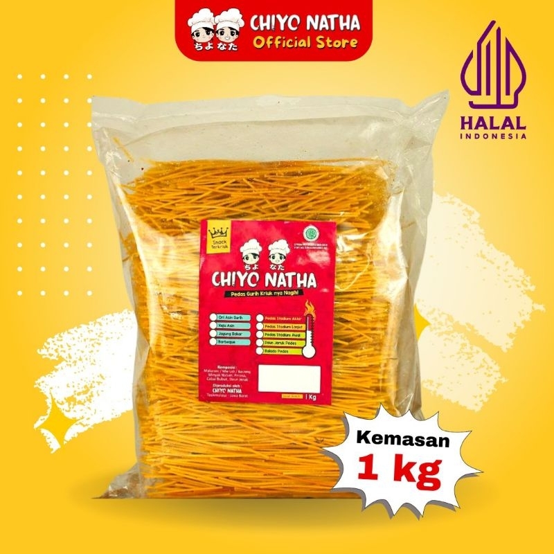 

Mie Lidi 1Kg Chiyo Natha (Kemasan Spesial Kiloan) Cemilan Pedas Kriuk