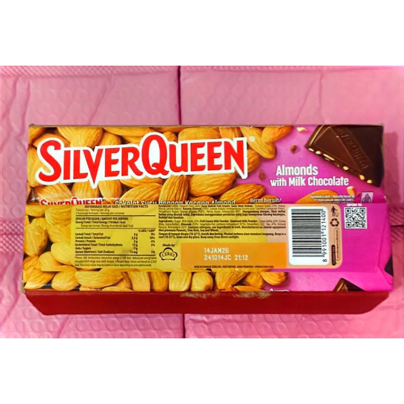 

Silverqueen Chocolate Almond 55g Exp Januari 2026
