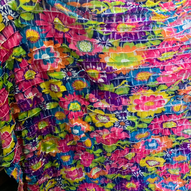 kain tulle babat motif bunga - kain tulle rawis cocok buat rok - kain tulle kombinasi