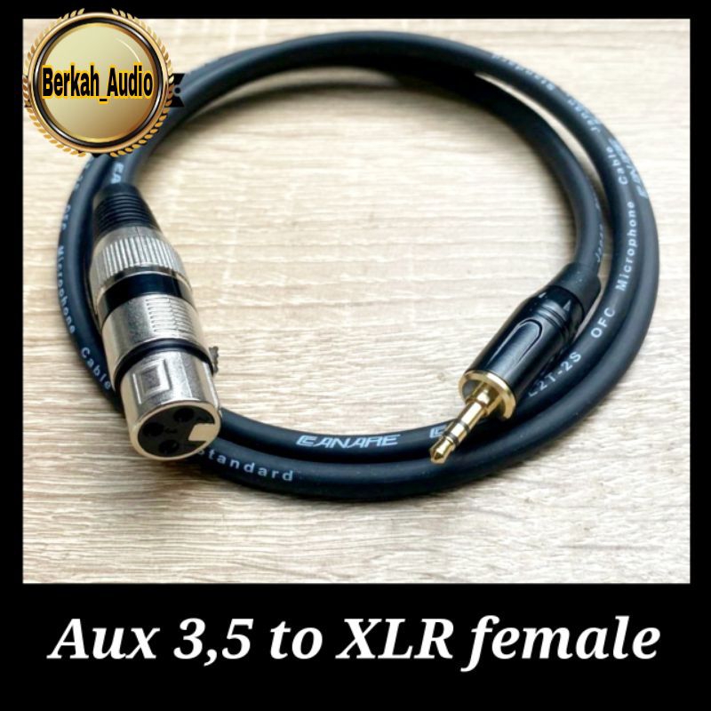 Kabel jack audio aux 3,5 mm to xlr female / kabel mini stereo to xlr female