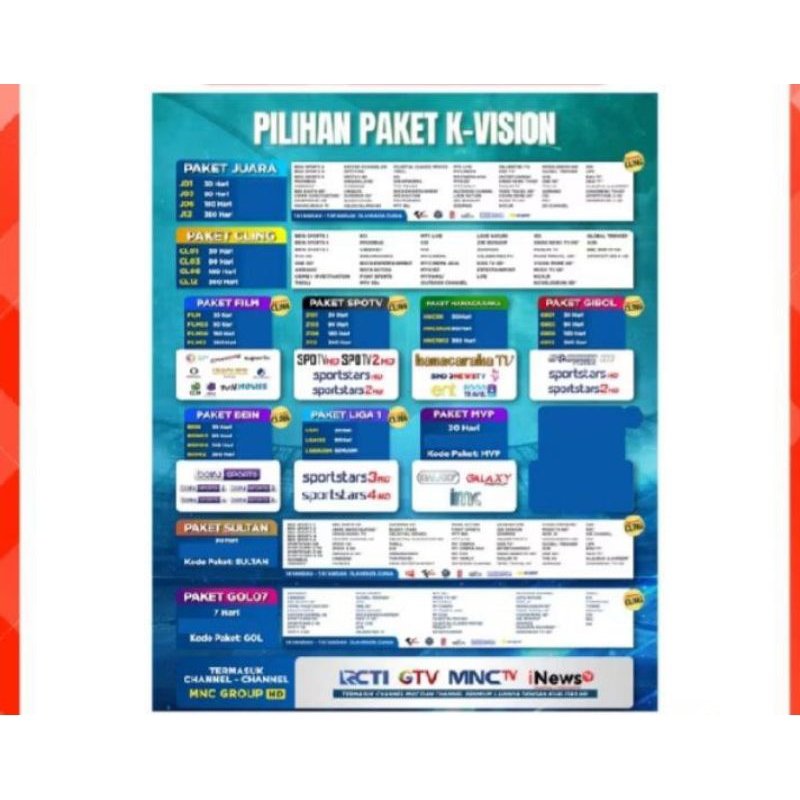 PAKET SPOTV GB01 G01 J01 FILM KVISION