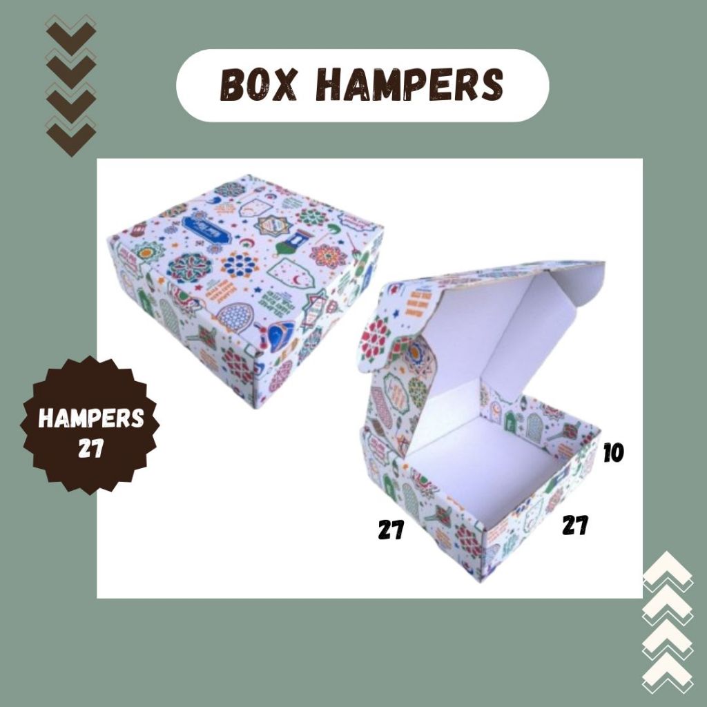 

Box 27x27x10 Hampers Coklat Motif | Kardus | Box Idul Fitri Ied Mubarok | Kemasan Kosmetik | Kado | Happy Shop