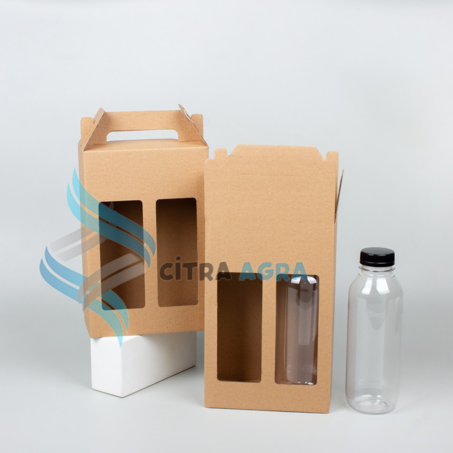 

Box Botol Kale 500ml Isi 2 Dus Jinjing Ukuran 15 x 7.5 x 23cm Packaging Hampers Minuman ( 1 Pack isi 10pcs )