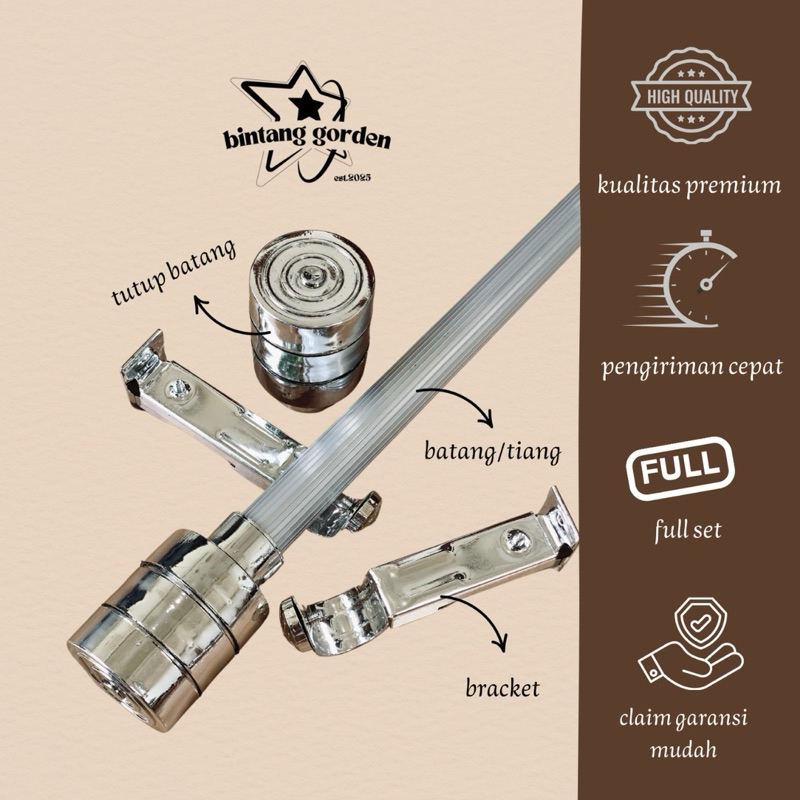 BATANG GORDEN MINIMALIS FULL SET SILVER