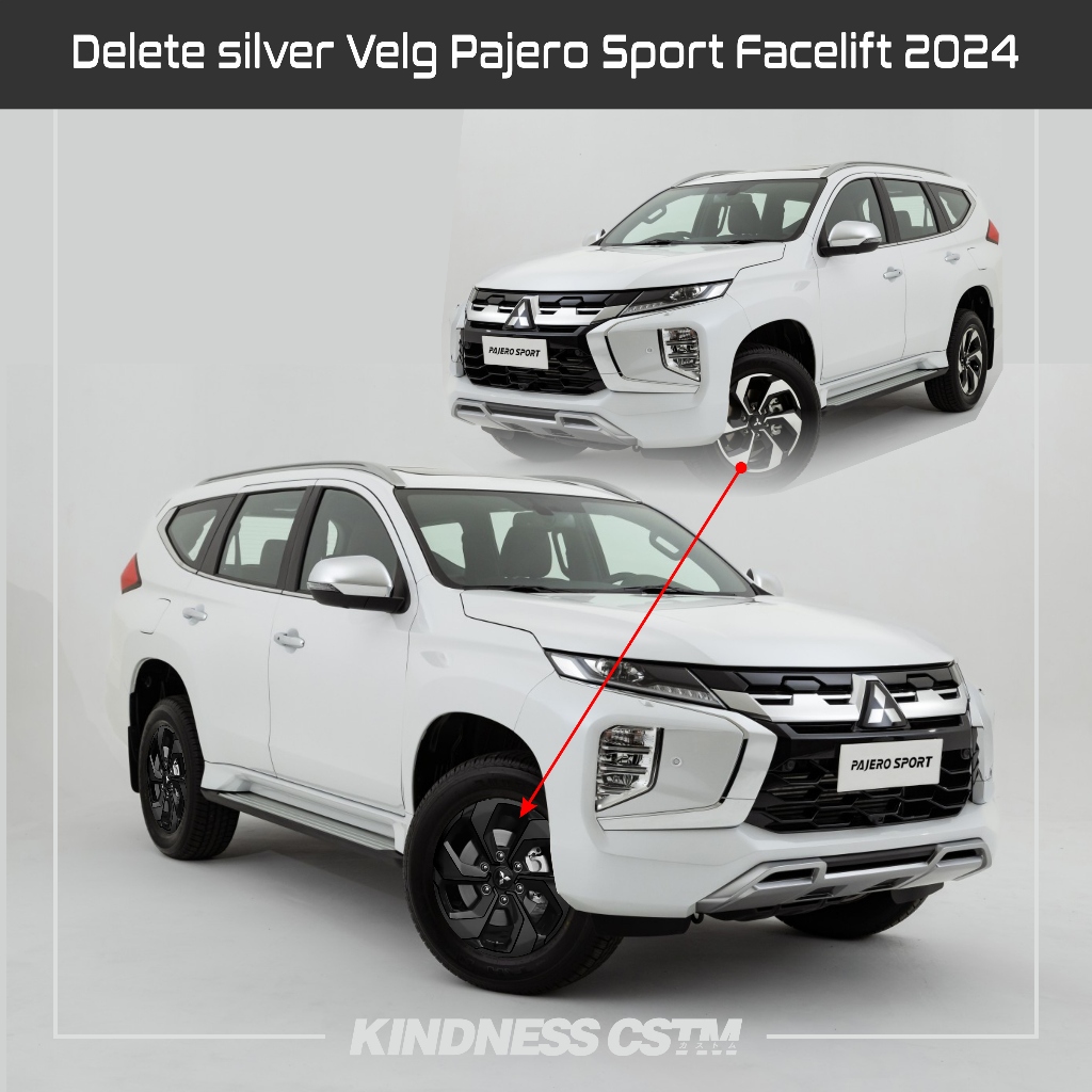 Yougz Rezeky Sticker Delete Silver Velg Pajero Sport Dakar Facelift 2024 Up (Harga Untuk 5Velg)