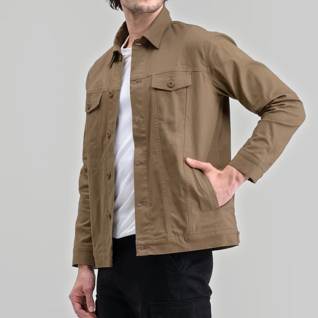 Jaket Trucker Pria Canvas