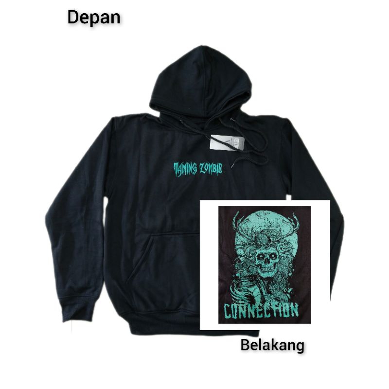 Hoodie pria gambar belakang / hoodie cowok khusus hitam gambar belakang