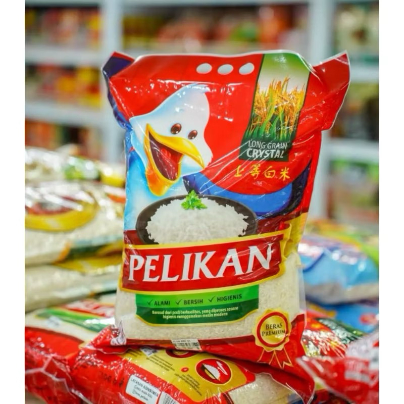 

Beras Pelikan 1kg - Beras Premium - Beras Kepala Pelikan Long Grain Crystal Alami Bersih Putih