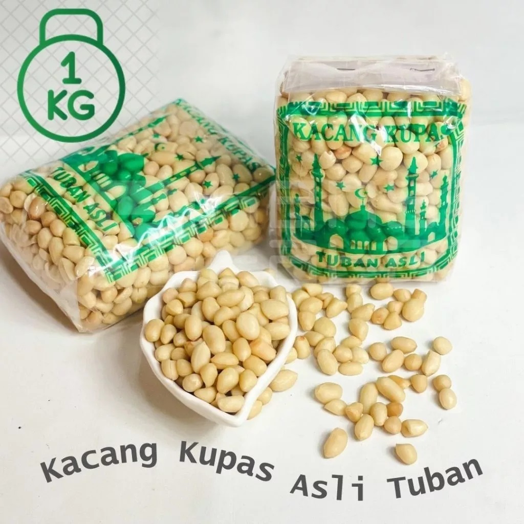 

KACANG KUPAS MENTAH 1kg KACANG TUBAN ASLI PAKET 3 BUNGKUS