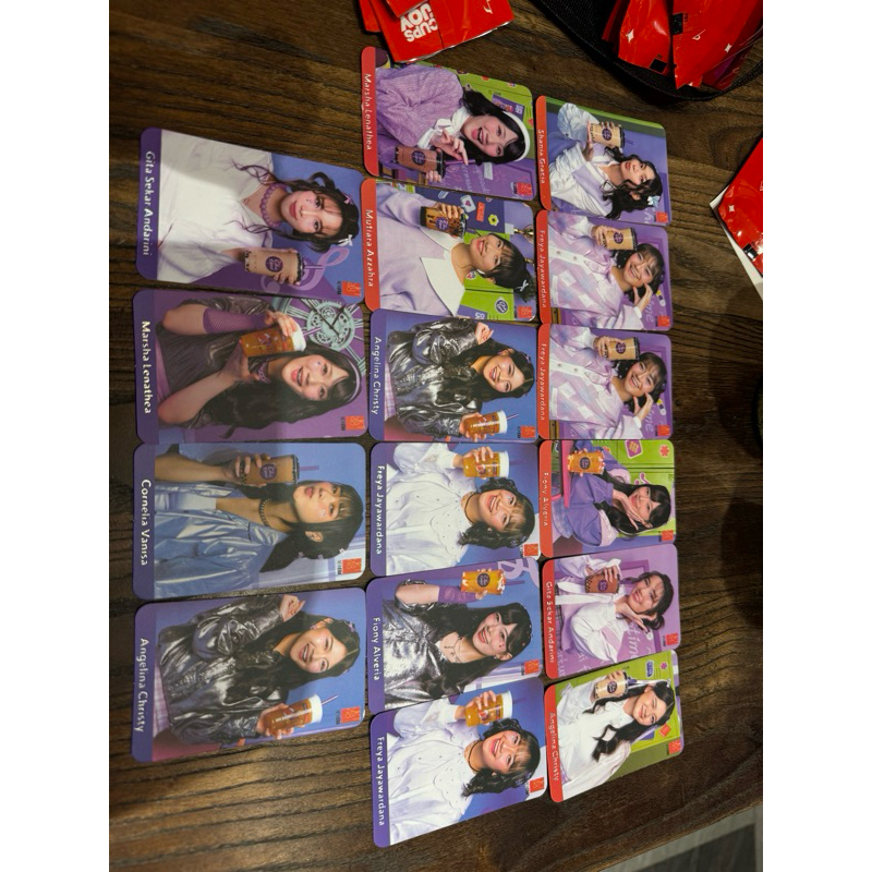 Ready stock photocard jkt48 x chatime christy muthe shania gracia freya marsha oniel fiony gita