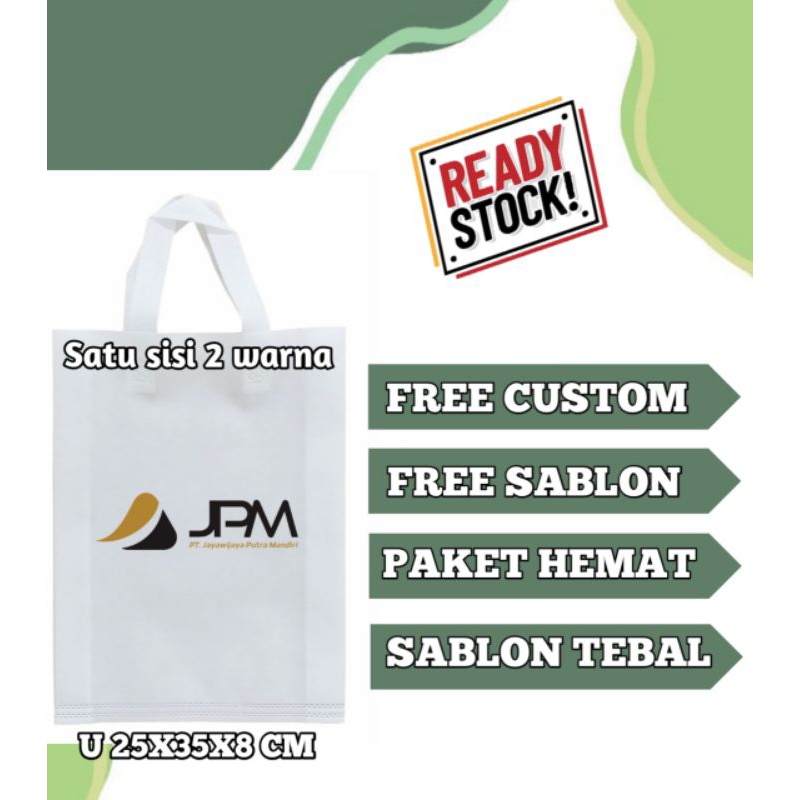 Tas goodie bag sablon custom satu sisi 2 warna