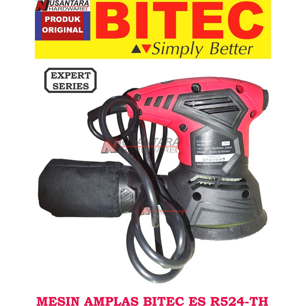 eccentric sander bitec es r-524-th, mesin amplas bulat bitec, mesin polesh bitec, orbital sander bit