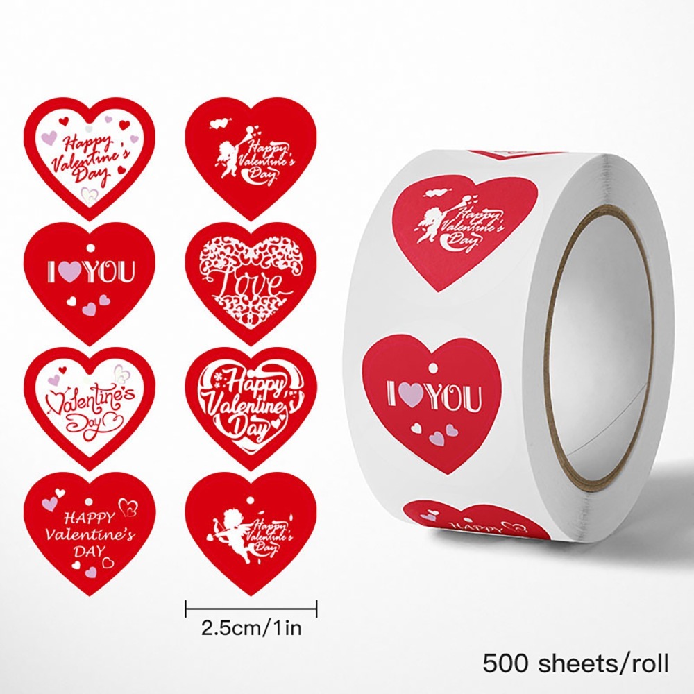 

1 ROLL (isi 500 Lembar) Sticker Happy Valentine/ Sticker Gift Hari Valentine Day/ Sticker Pink Valentine