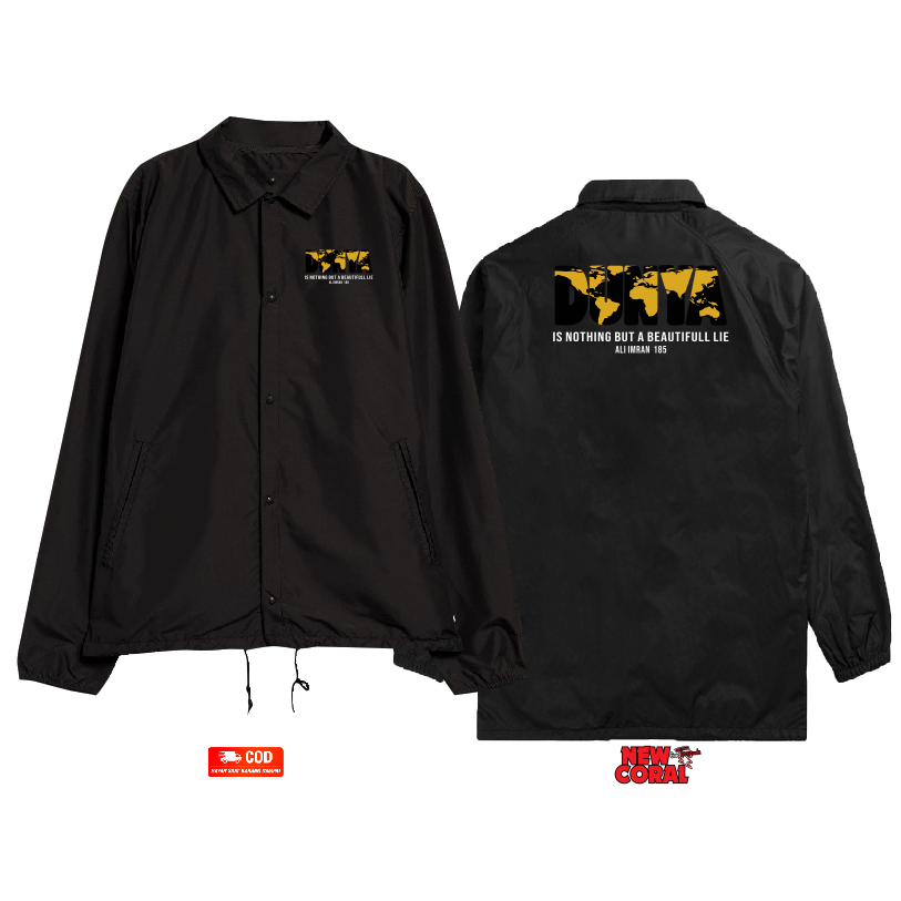 Jaket Coach Windbreaker Islam Muslim Dunya Printing Bahan Waterproof Kualitas Distro