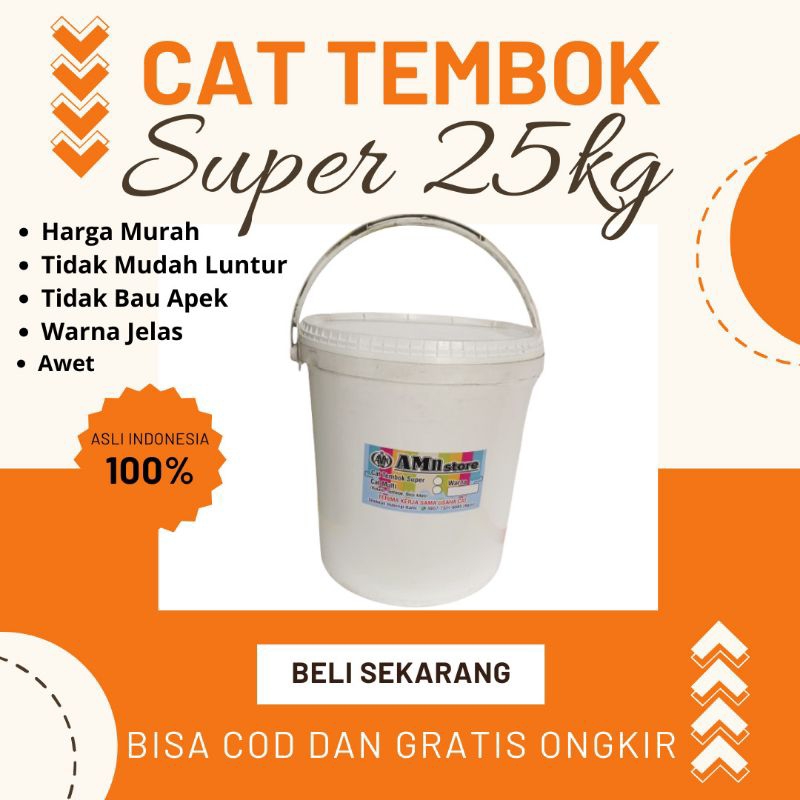 Cat minyak anti air multifungsi cat minyak untuk kolam, lapangan, kayu kusen, besi dll isi 20kg amn 