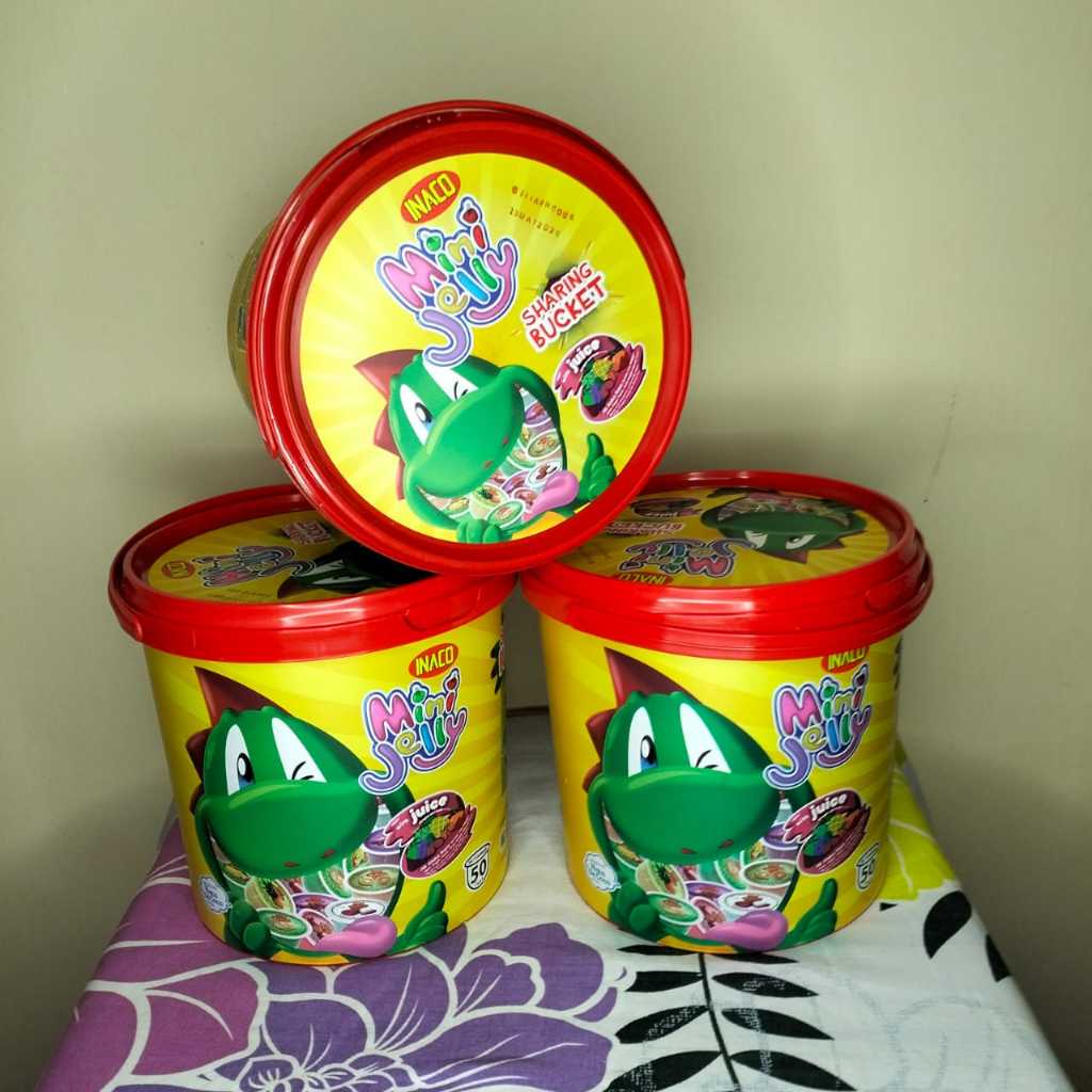 

Inaco mini jelly Kemasan Toples Ember isi 50 Pcs