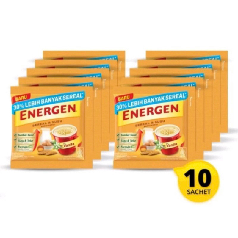 

Energen Vanilla sereal | 1 renceng isi 10 sachet