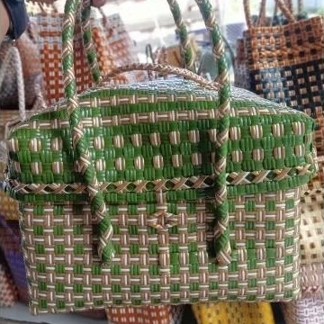 Tas aban aban Jali premium size L / Tas piknik / Tas anyaman jali elastis / Tas bekal / Tas makanan 