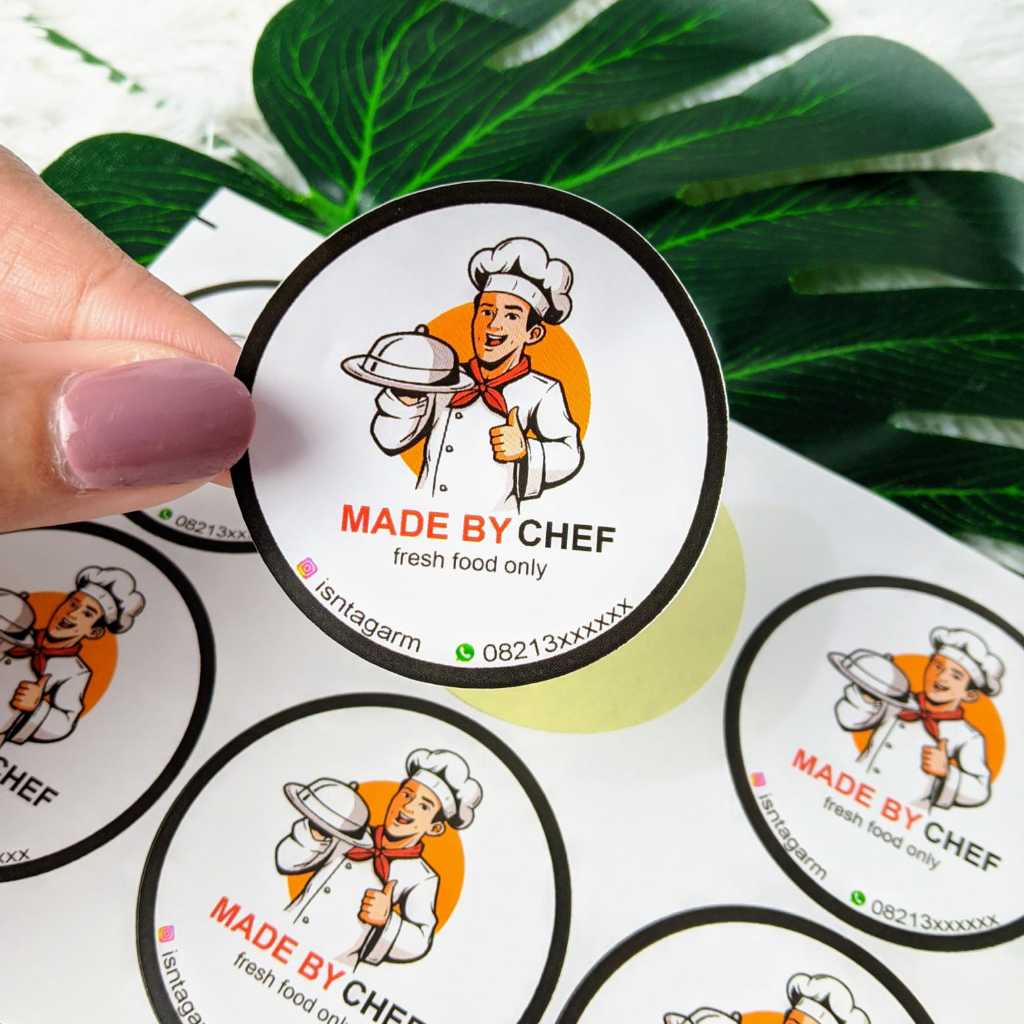 

SBC 2-7 Cetak Stiker Bulat Label Olshop Custom Sticker Logo Makanan Threemind Print