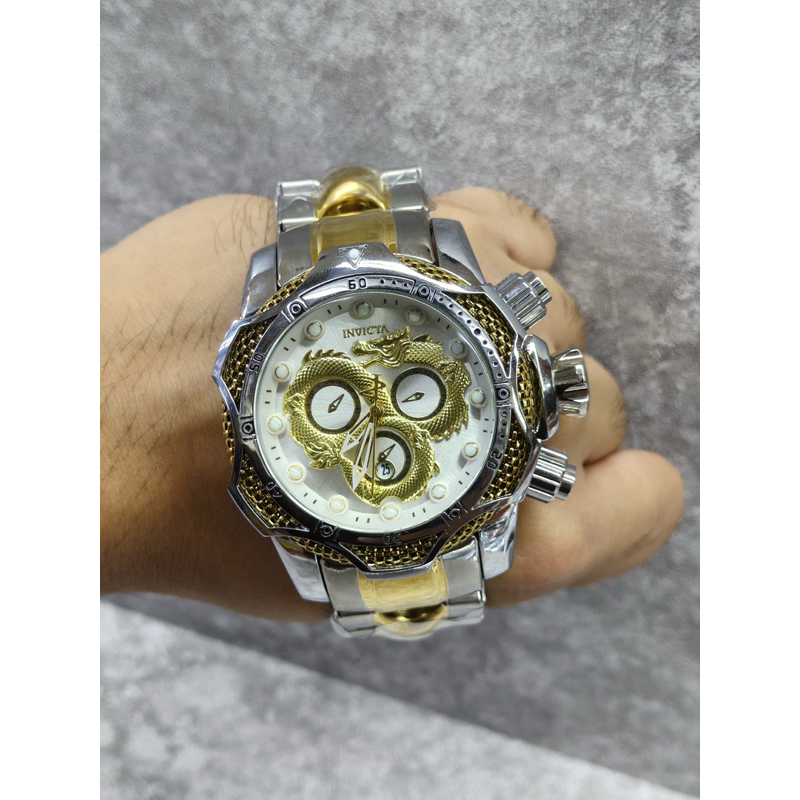 TERBARU RDY‼️ INVICTA RESERVE DRAGON CHRONO OFF RANTAI UKURAN BIG SIZE JAM TANGAN PRIA