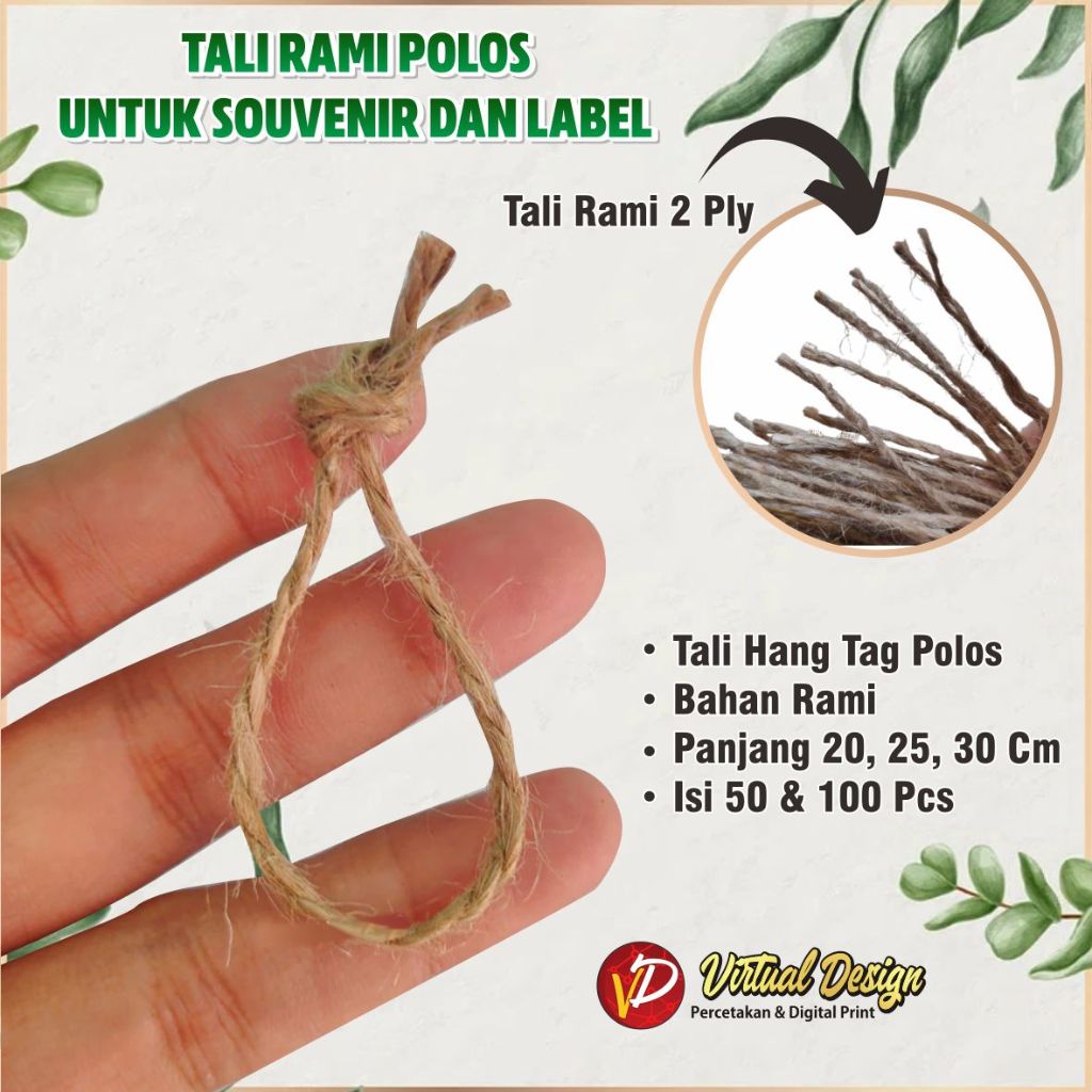 

Tali Hang Tag Rami Goni 20 25 30 Cm Isi 100 Dan 50 Pcs | Tali rami polos Untuk Label Dan Souvenir