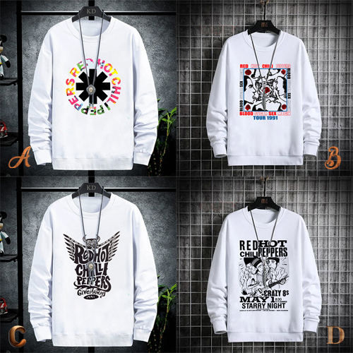 READY STOCK | LANGSUNG ORDER AJA | Sweater Red Hot Chili Peppers - RHCP BAND Crewneck Putih Casual 1