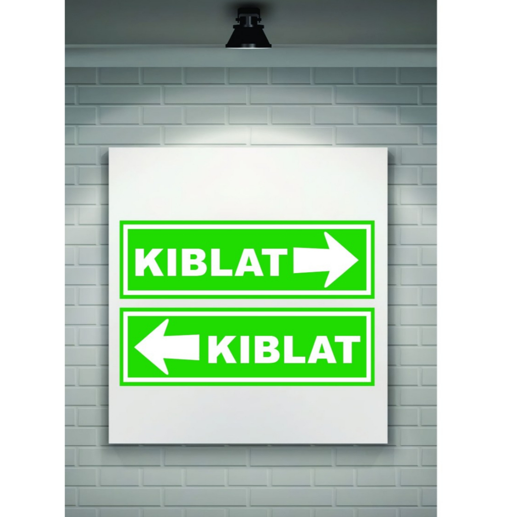SIGN AKRILIK ARAH KIBLAT/PENUNJUK ARAH KIBLAT BAHAN AKRILIK WATERPROOF