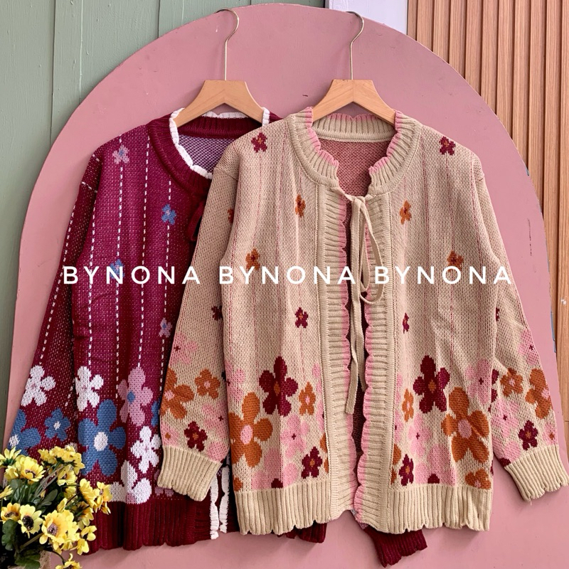 Dila Cardy Rajut Atasan Wanita Motif Flower