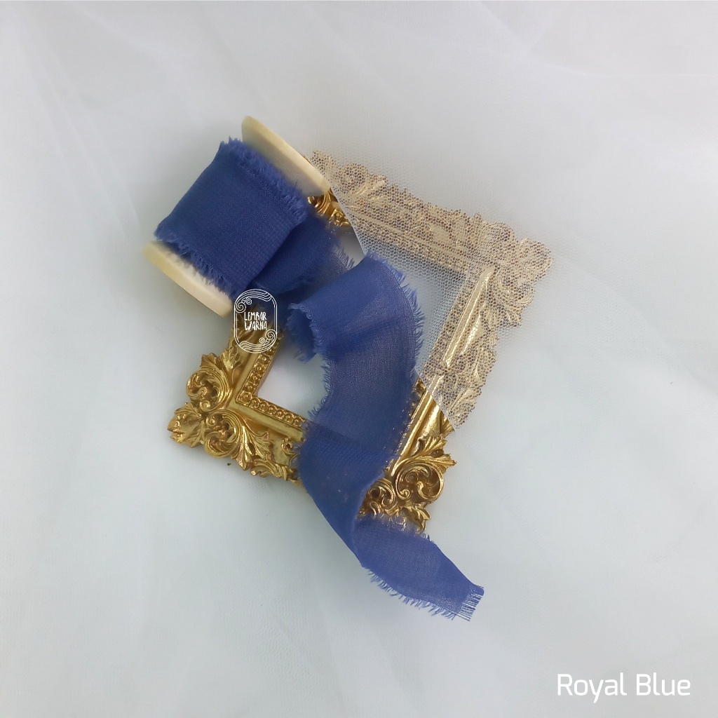 

Royal Blue - Silk Ribbon / pita undangan wedding calligraphy hampers buket keepsake