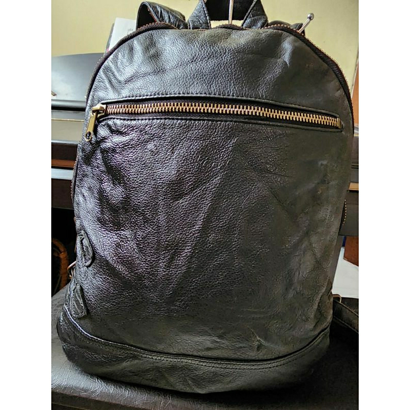 PL full leather backpack Adad. Ransel kulas brand Adad.