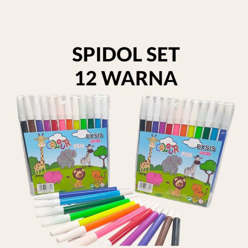 

Spidol 12 warna murah Merk Exsis