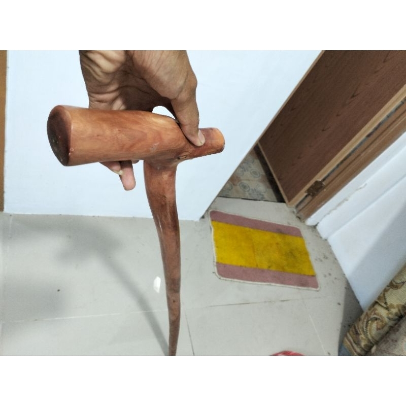 tongkat jalan kayu galih stigi laut super polosan